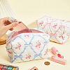 2Pcs 2 Colors Flower Print Cotton & Polyester Cosmetic Zipper Bag AJEW-CN0002-82-3