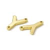 Rack Plating Brass Letter Connector Charms KK-C007-38G-Y-3