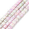Electroplate Opaque Glass Beads Strands EGLA-U004-02B-1