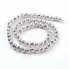 Electroplated Natural Lava Rock Bead Strands G-E429-01-4mm-S-2
