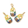 Brass Micro Pave Cubic Zirconia Pendents KK-R212-03G-02-1