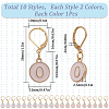20Pcs 2 Colors Flat Round with Number Alloy Enamel Locking Pendant Stitch Markers HJEW-SC00045-2