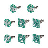 4 Pairs 2 Style Brass Cufflinks AJEW-CF0001-22-2