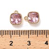 Brass Micro Pave Clear Cubic Zirconia Charms KK-B110-01G-04-3