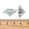 Rack Plating Brass Micro Pave Cubic Zirconia & Shell & Enamel Box Clasps KK-S373-05P-3