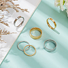 2 Sets 2 Colors 304 Stainless Steel Plain Band Rings Set for Women RJEW-AN0001-20-7