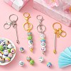 4Pcs 2 Colors Alloy Bar Beadable Keychain for Jewelry Making DIY Crafts KEYC-CJ0001-08-6
