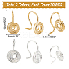 60Pcs 2 Colors Brass Spiral Clip-on Earrings for Women FIND-DC0001-85-2