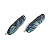 304 Stainless Steel Pave Natural Paua Shell Stud Earring Findings STAS-Z125-02P-2