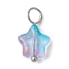 Spray Painted Glass Pendant PALLOY-JF02337-01-1