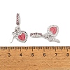 Rack Plating Alloy Light Rose Rhinestone European Dangle Charms FIND-C055-27P-04-3