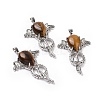 Natural Tiger Eye Teardrop Pendants G-P496-03P-22-1