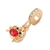 Rack Plating Alloy Rhinestone European Dangle Charms PALLOY-S189-38G-03-2