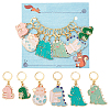 12Pcs 6 Style Dinosaur Alloy Enamel Pendant Locking Stitch Markers HJEW-AB00666-1
