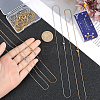 12Pcs 2 Colors 304 Stainless Steel Round Snake Chain Necklaces Set NJEW-SC0001-19-3