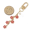 6Pcs Alloy Enamel Flower Pendant Decorations HJEW-JM04044-3