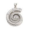 Rack Plating Brass Clear Cubic Zirconia Pendants KK-M293-21P-1