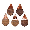 Transparent Resin and Walnut Wood Pendants RESI-T057-06C-1