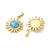 304 Stainless Steel with Synthetic Turquoise Pendants STAS-L309-21E-G-2