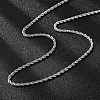 Tarnish Resistant 304 Stainless Steel Rope Chain Necklaces NJEW-E026-09P-3