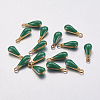 Antique Golden Plated Brass Enamel teardrop X-KK-Q571-01F-1
