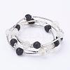 Electroplate Glass Bead Wrap Bracelets BJEW-JB03260-2