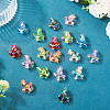 18Pcs 9 Styles Acrylic & Alloy Flower Pendants PALLOY-TAC0160-5
