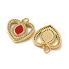 Brass Micro Pave Cubic Zirconia with Synthetic Turquoise Pendants KK-K356-24A-G-2