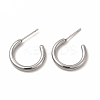 Non-Tarnish 304 Stainless Steel Ring Stud Earrings EJEW-C004-12B-P-1