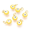 Brass Enamel Charms KK-B024-02G-G-1