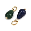 12Pcs 12 Colors Natural Rose Quartz & Green Aventurine & Topaz Jade & Strawberry Quartz & Amazonite & Jade Teardrop Pendants STAS-G359-04G-2