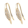 Brass Micro Pave Cubic Zirconia Earring Hooks KK-U008-07G-1