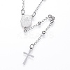 Non-Tarnish 304 Stainless Steel Rosary Bead Necklaces LS-NJEW-D285-40P-2