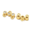 Rack Plating Brass Clear Cubic Zirconia Triple Flat Round Chandelier Component Links KK-L224-091G-2