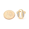 Brass Micro Pave Clear Cubic Zirconia Cuff Finger Rings for Women RJEW-C116-06G-5