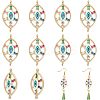 10Pcs Brass Colorful Cubic Zirconia Connector Charms FIND-HY0001-23-1