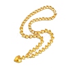 Brass Full Yellow Cubic Zirconia Heart Pendant Necklaces for Women NJEW-M079-01A-3