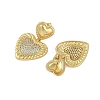 Rack Plating Brass Heart Stud Earrings for Women EJEW-D280-06G-1