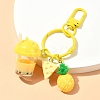 Milk Tea Cup Resin Pendant Decoration HJEW-YW00053-02-1