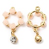 Resin Flower Garland Pendants ALRI-L050-03G-1