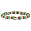 Polymer Clay Heishi Surfer Stretch Bracelet with 304 Stainless Steel Beaded BJEW-SW00115-04-1