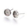 Tarnish Resistant 304 Stainless Steel Stud Earring Settings LS-X-STAS-L219-02C-1