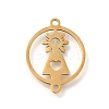 201 Stainless Steel Laser Cut Connector Charms STAS-R132-14G-1