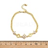 Brass Micro Pave Clear Cubic Zirconia Link Bracelets BJEW-U020-21G-5