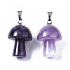 Natural Amethyst Pendants G-N0325-10D-2