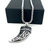 304 Stainless Steel Punk Tiger Tooth Shaped Pendant Necklaces for Men Women DC8418-3