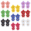 9 Pairs 9 Colors Alloy Flower Dangle Stud Earrings for Woman EJEW-FI0001-72-1