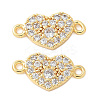 Brass Micro Pave Cubic Zirconia Connector Charms KK-U056-43G-1