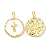 Rack Plating Brass Pendants with Shell X-KK-Q775-01G-1
