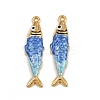 304 Stainless Steel Enamel Pendants STAS-P410-40D-04-1